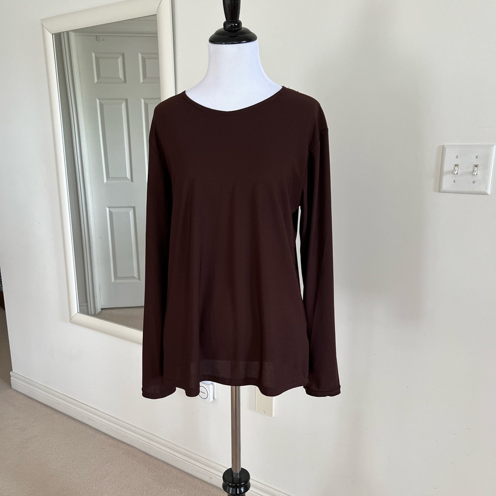 Brown long sleeve top for layering size large